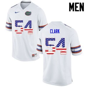 Men's Florida Gators #54 Khairi Clark NCAA Nike White USA Flag Fashion Authentic Stitched College Football Jersey USE8762UV